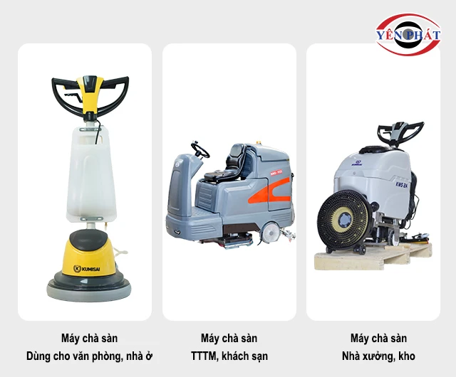 ứng dụng của máy chà sàn từng không gian