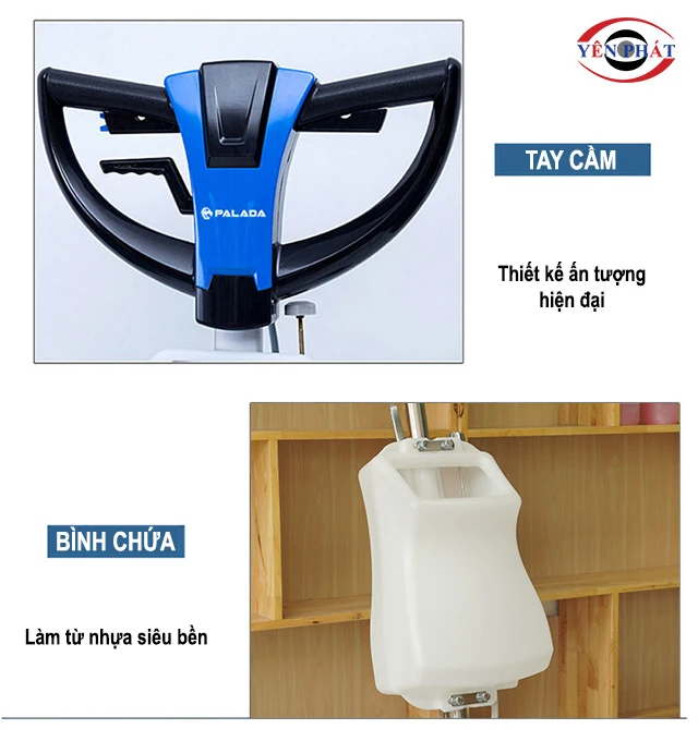 Tay cầm và thùng chứa hoá chất