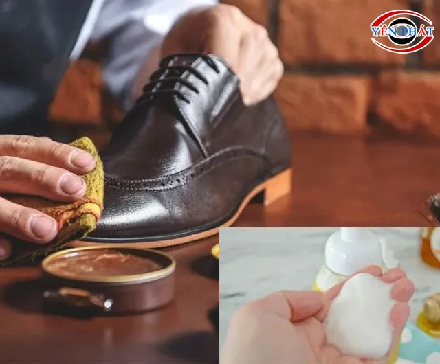 Đánh bóng giày bằng keo vuốt tóc
