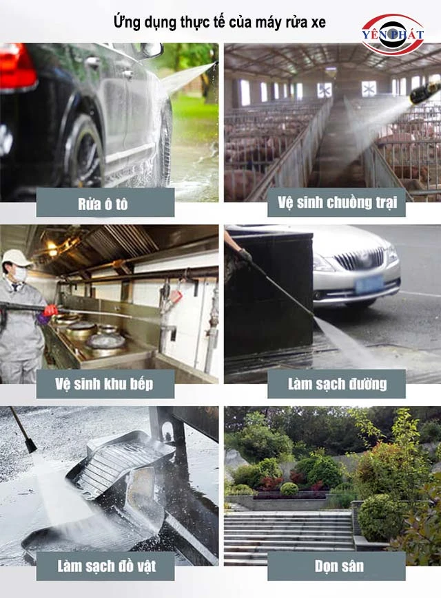 ứng dụng thực tế của máy rửa xe