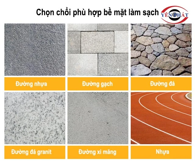 Chọn chổi phù hợp bề mặt làm sạch