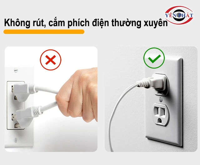 không rút phích căm tủ chống ẩm thường xuyên