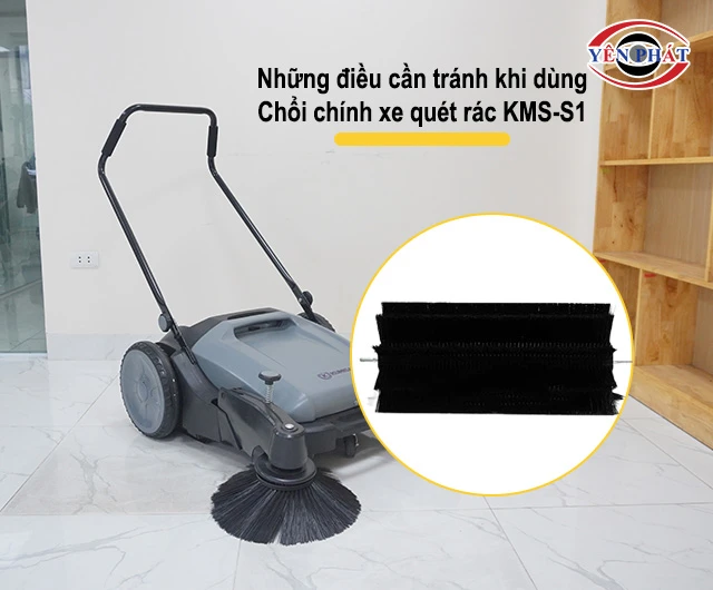 lưu ý khi dùng chổi chính xe quét dọn rác KMS-S1