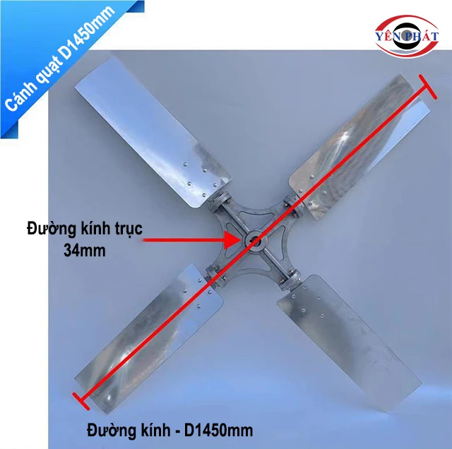 kích thước Cánh quạt D1450mm