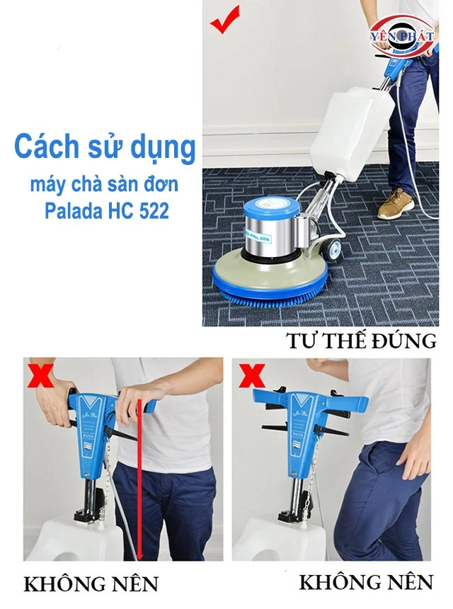 cách dùng máy chà sàn Palada HC 522