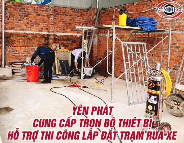Thi công lắp đặt trạm rửa xe