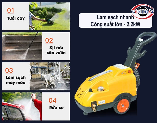 công suất lớn, làm sạch nhanh