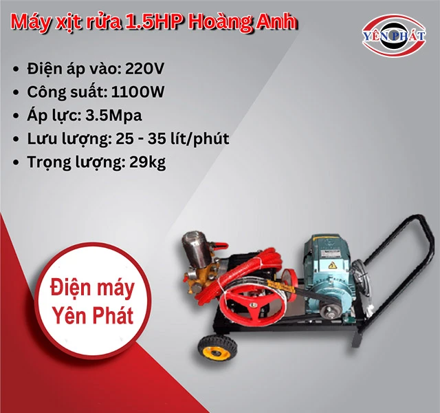 Máy phun rửa 1.5HP Hoàng Anh