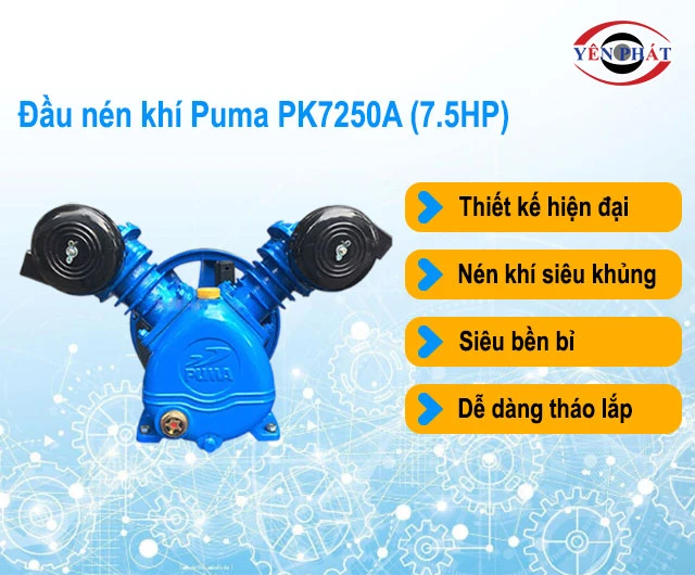 ưu điểm của Đầu nén khí Puma PK7250A (7.5HP) 