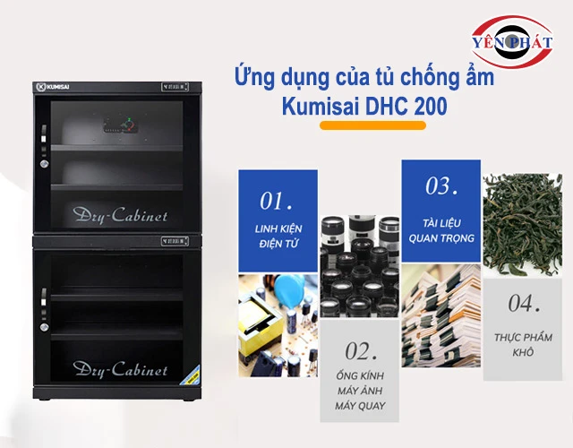 ứng dụng tủ chống ẩm Kumisai DHC 200