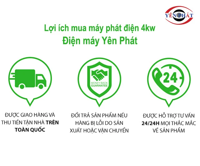 lợi ích mua máy phát điện 4kw tại yên phát