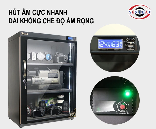 Tủ chống ẩm Nikatei NC-180HS hút ẩm cực nhanh