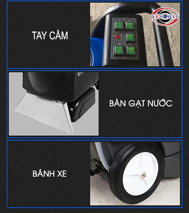 bánh xe và tay cầm