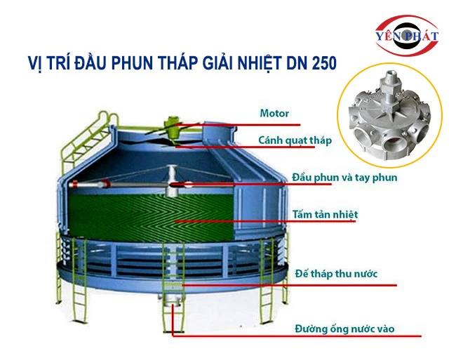 vị trí đầu phun DN 250