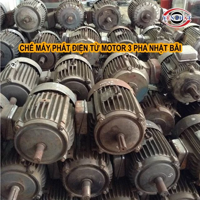 chế máy phát điện từ motor 3 pha Nhật bãi 