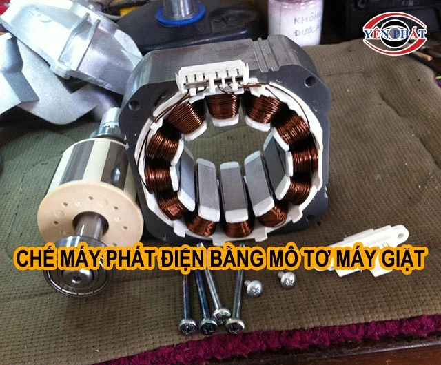 máy phát điện bằng motor máy giặt cũ