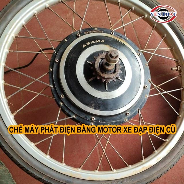 Chế máy phát điện bằng motor xe đạp điện cũ