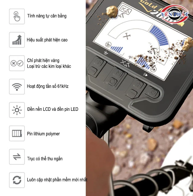 các chức năng trên Gold Finder 2000