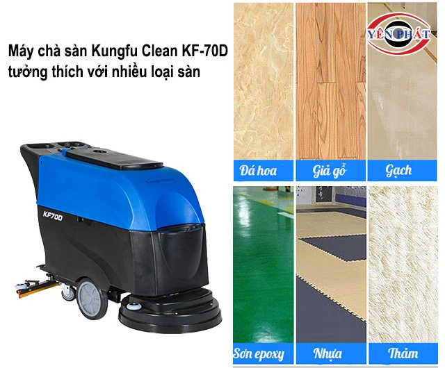 Kungfu Clean KF-70D dùng được cho nhiều loại sàn
