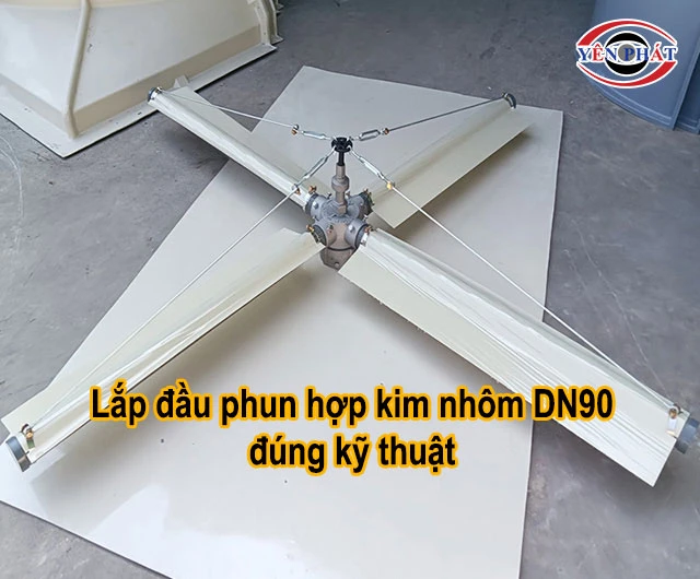 lắp đầu phun hợp kim nhôm DN90 đúng kỹ thuât