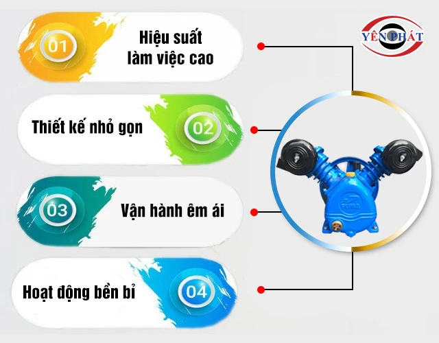 ưu điểm của đầu nén khí Puma PK190 (1HP)