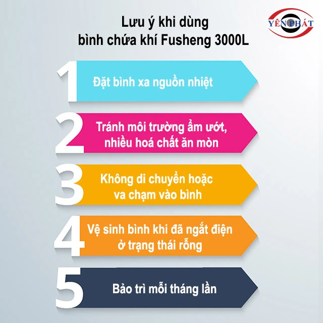 lưu ý khi dùng Bình chứa khí Fusheng 3000L