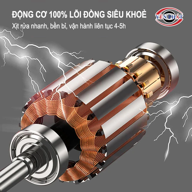 Máy rửa xe Sumati sở hữu động cơ lõi đồng