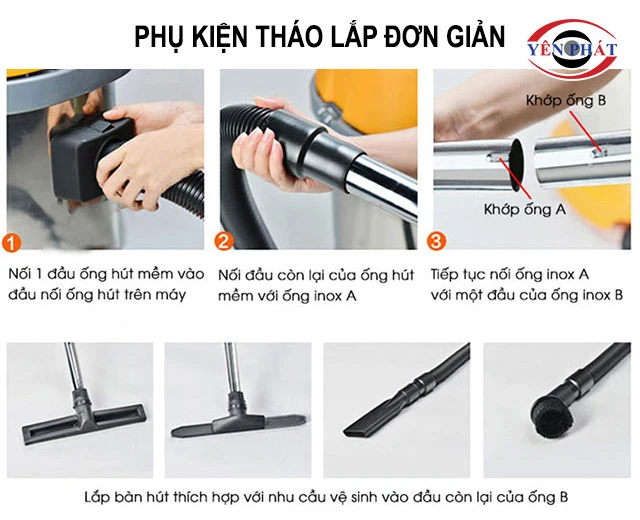 tháo lắp phụ kiện đơn giản