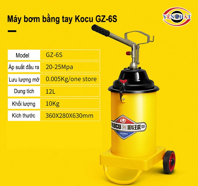 Máy bơm mỡ bò bằng tay Kocu GZ-6S