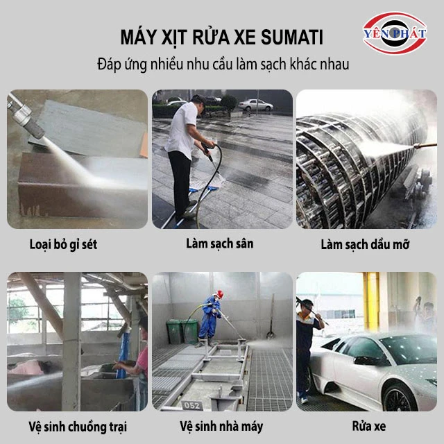 Ứng dụng của máy rửa xe Sumati