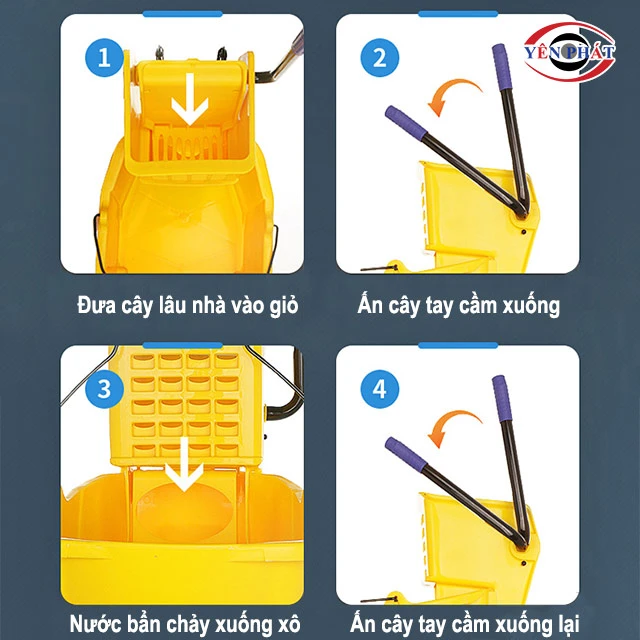 cách sử dụng xe vắt móp đơn 24 lít