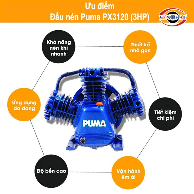 ưu điểm của đầu nén khí Puma PX3120 (3HP)