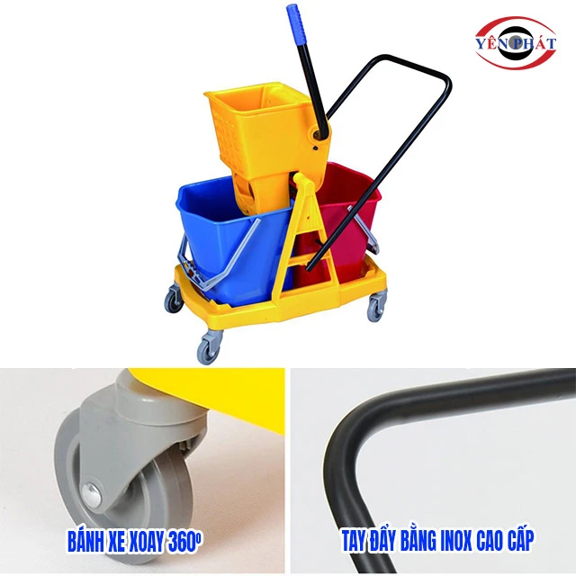 bánh xe và tay cầm