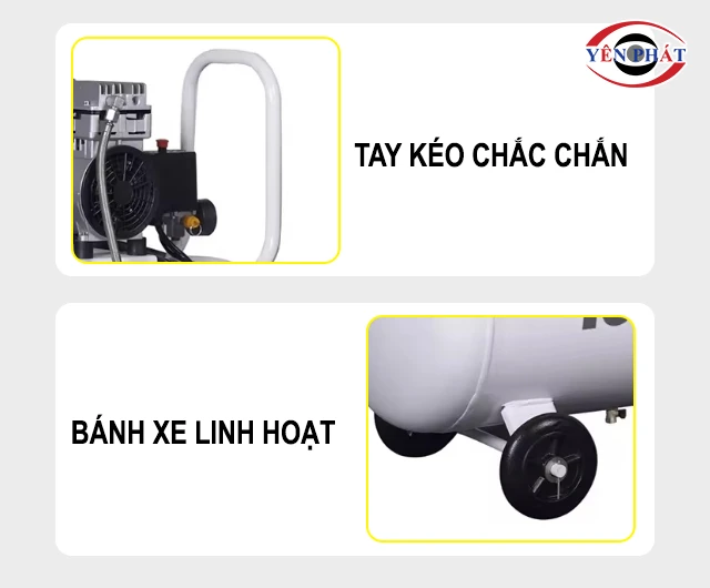 bánh xe và tay kéo