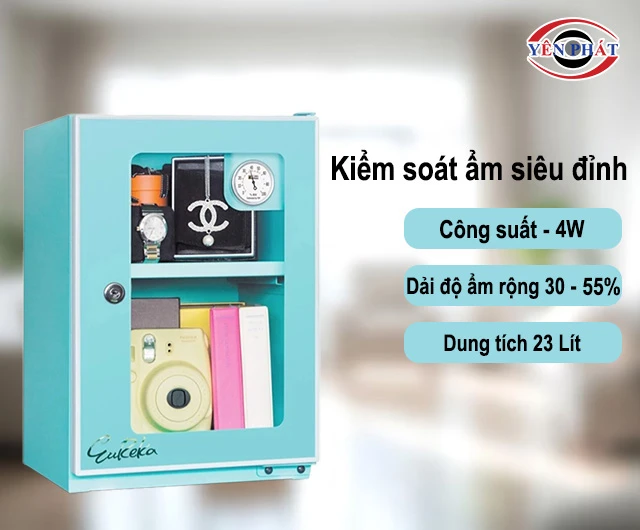 Tủ chống ẩm loại nhỏ Eureka AD25 kiểm soát độ ẩm tốt
