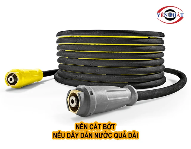 cắt bớt dây dẫn nước nếu quá dài