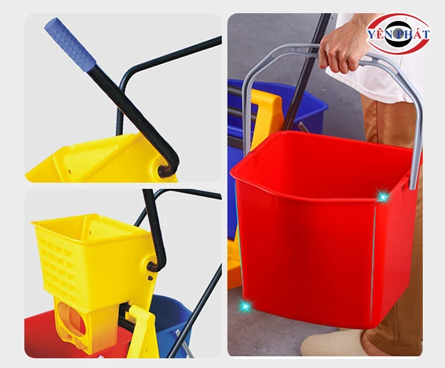 các bộ phận của xe vắt móp đôi 2 xô 34L