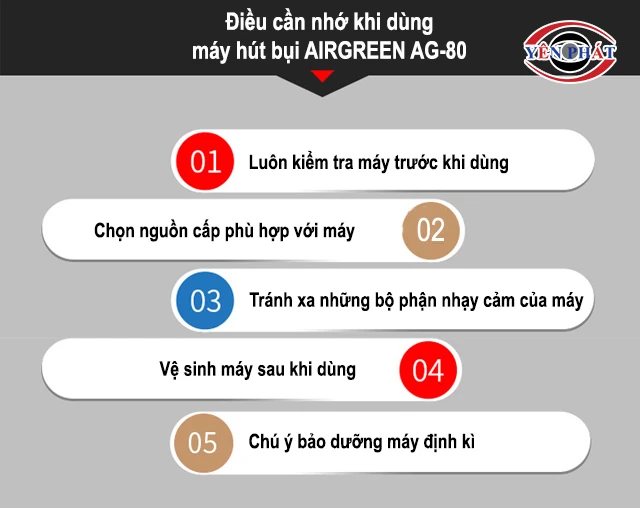điều cần nhớ khi dùng AIRGREEN AG-80