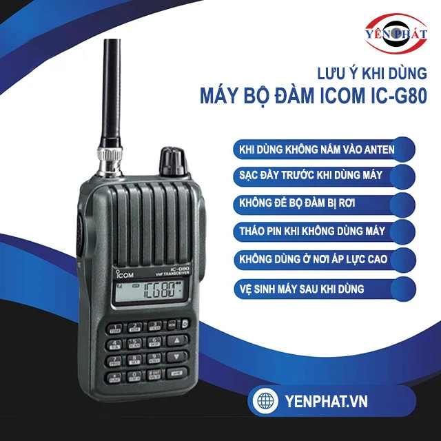 lưu ý khi dùng iCOM IC-G80