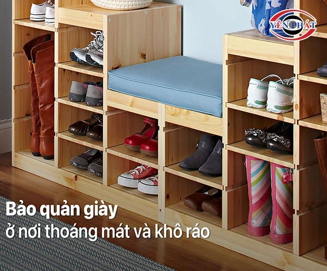 Bảo quản giày nơi khô ráo