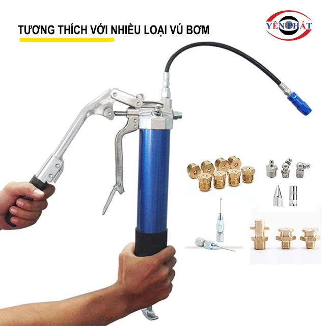 Đầu súng linh hoạt với nhiều loại vú bơm