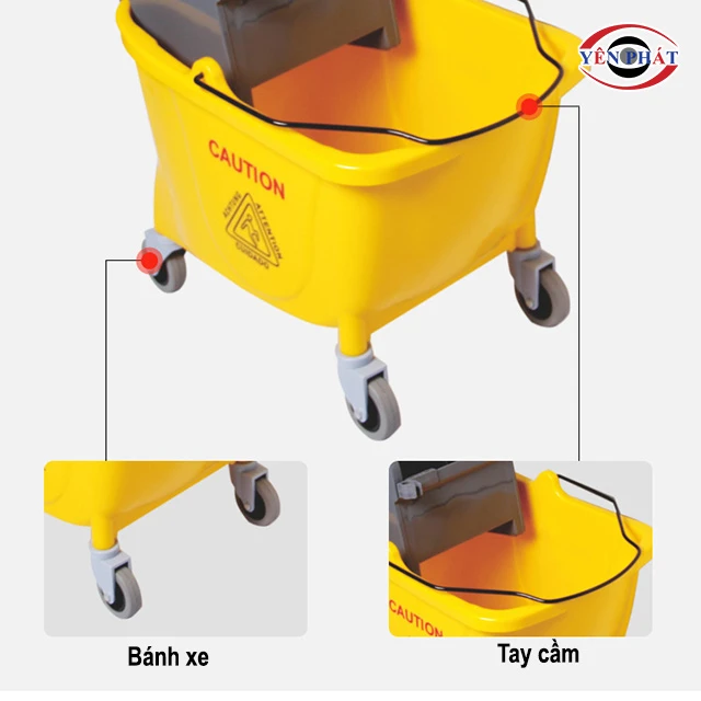 bánh xe và tay cầm