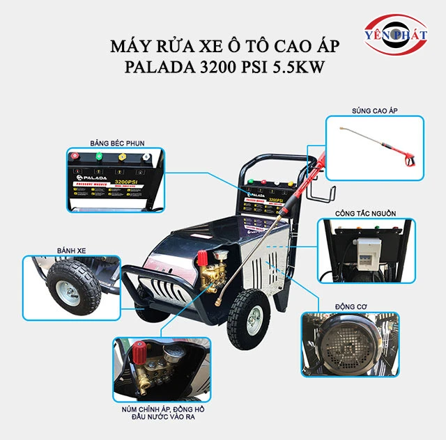 Máy rửa xe Palada 3200 PSI 5.5KW