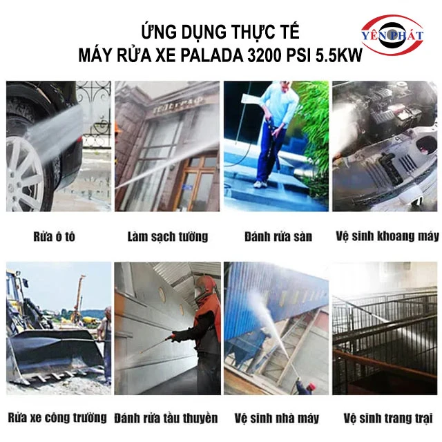 ứng dụng của Máy rửa xe Palada 3200 PSI 5.5KW
