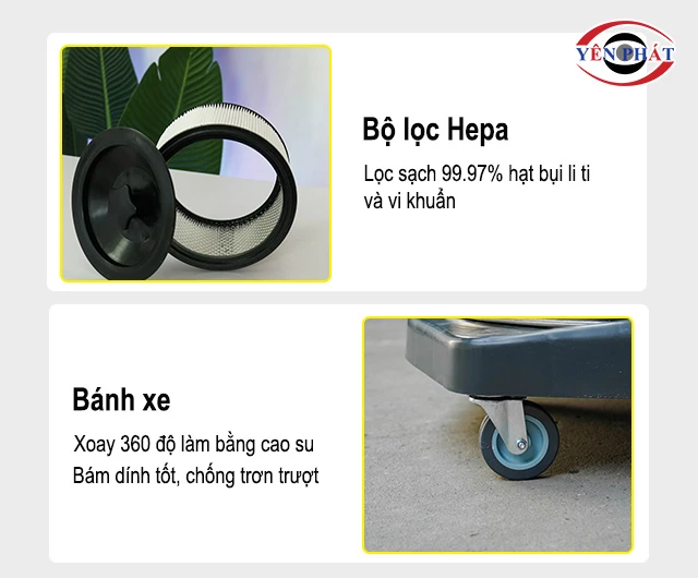 bộ lọc hepa và bánh xe của Topclean TC40S