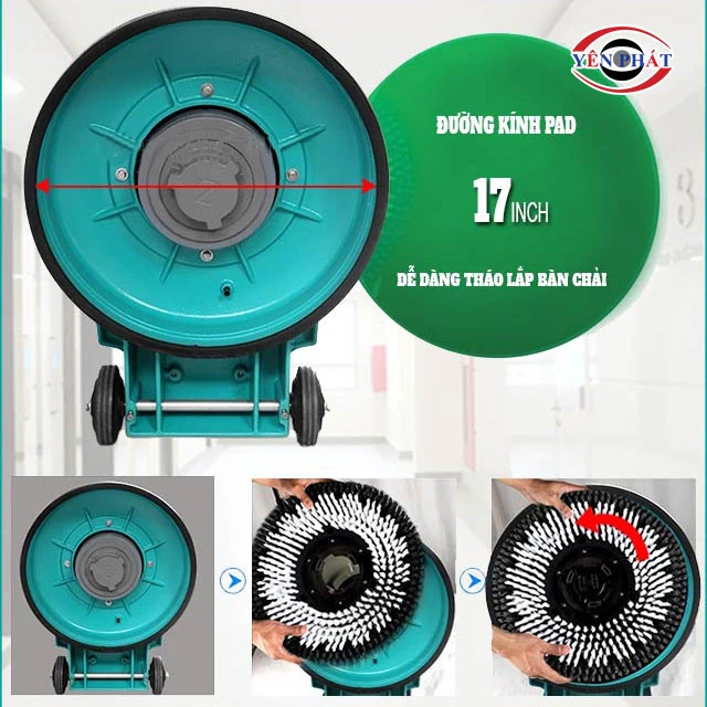 lắp phụ kiện máy chà sàn