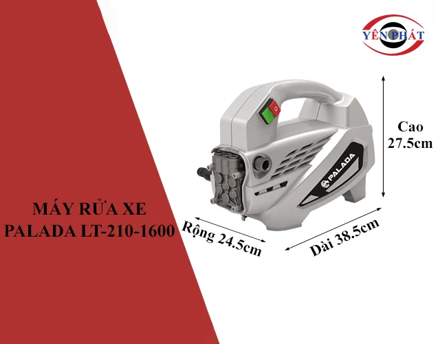 kích thước của máy rửa xe Palada LT-210-1600