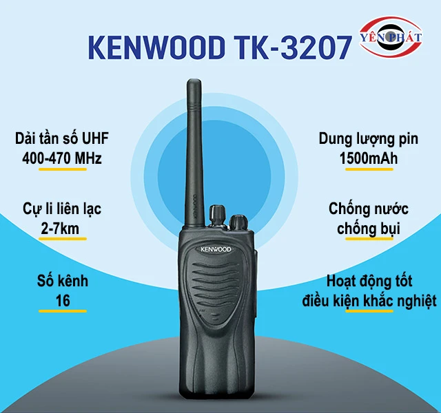 cự li liên lạc của bộ đàm Kenwood TK-3207