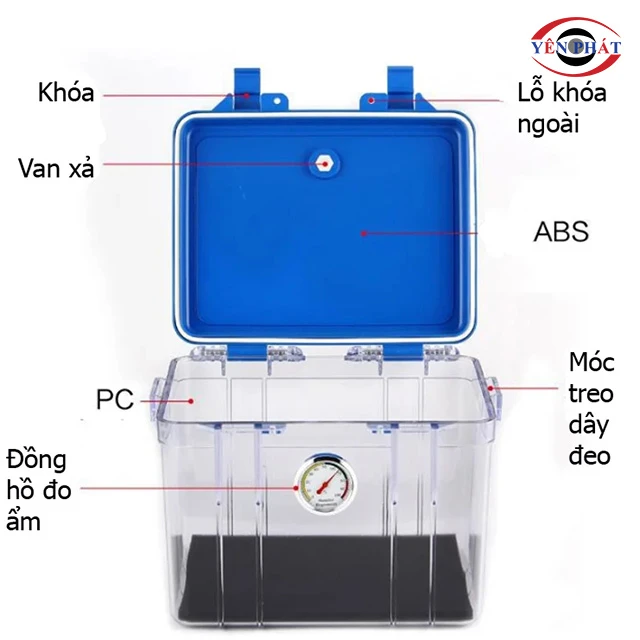 cấu tạo của hộp chống ẩm máy ảnh