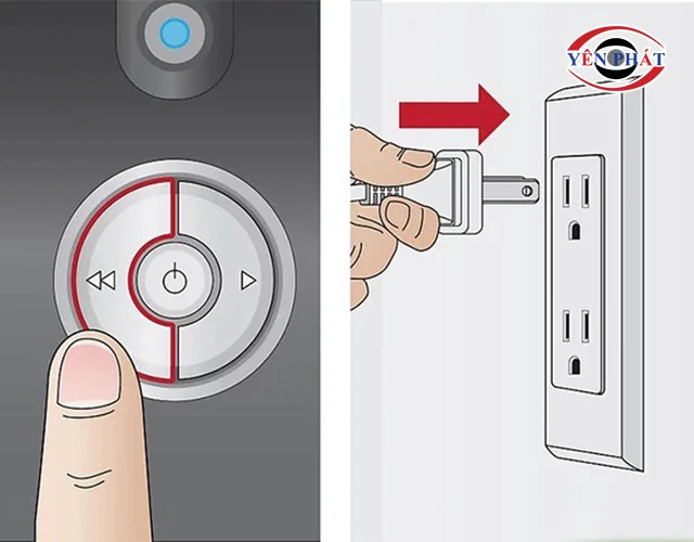 cắm điện và chọn chế độ đảo ngược 